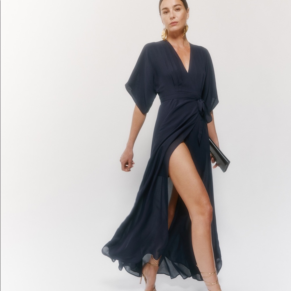 Reformation Winslow Wrap Dress Xs Gem